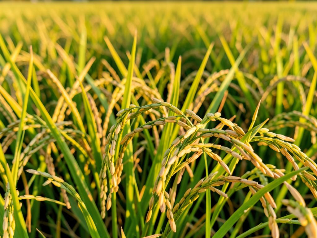 Golden rice plants ready for harvest