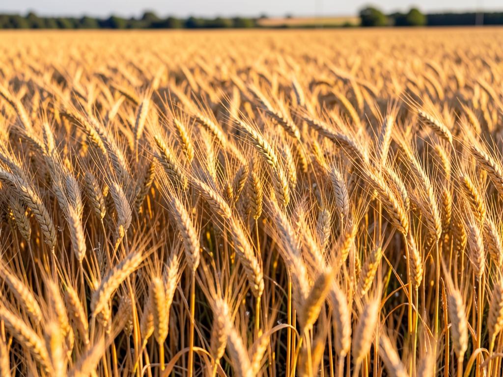 Golden wheat field at harvest time
