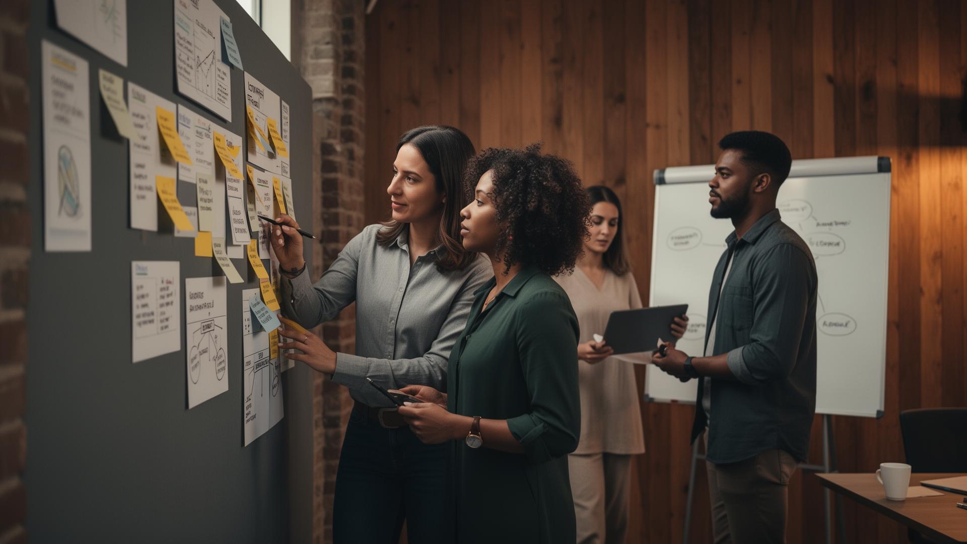 Modernist concrete facade with vertical fins lit by golden light